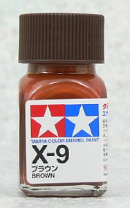 TAMIYA 琺瑯系油性漆 10ml 亮光棕色 X-9 